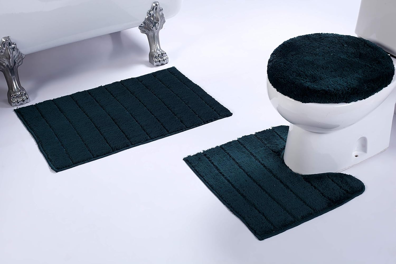 Luxury Home Collection 3 Piece Microfiber Bathroom Rug Set