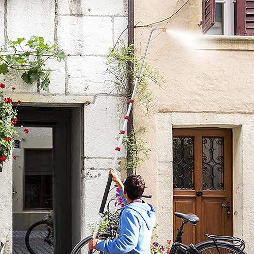 Miniatura 7 de RIDGE WASHER Vara telescópica para lavadora a presión de 24 pies, vara de extensión para lavadora a presión, limpiador telescópico de canalones con