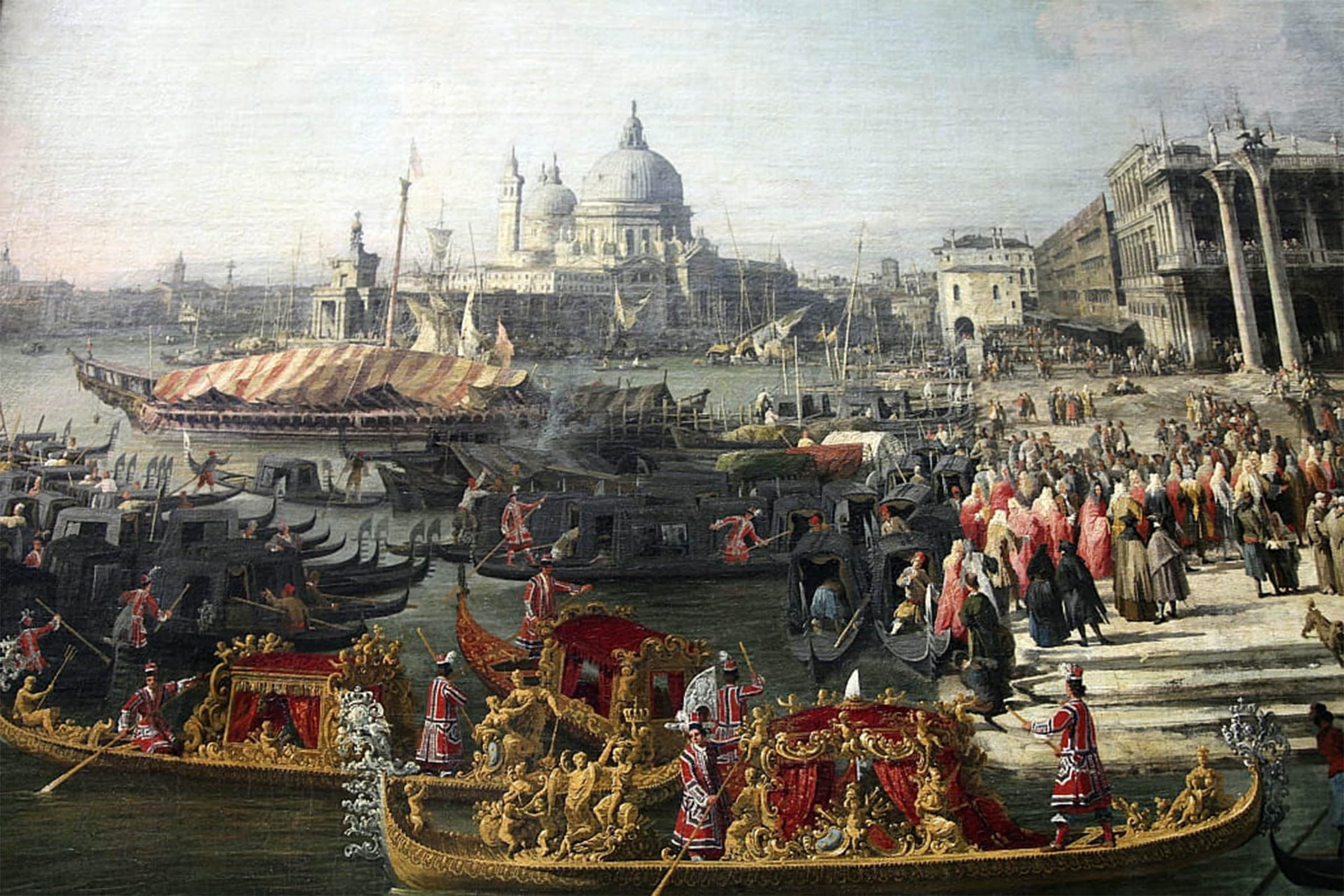 ARTXLXXBN Famous Print Painting Colorful Art Print Reception of the French Ambassador by Canaletto Canvas Art Decorations for Home Decor 60x90cm