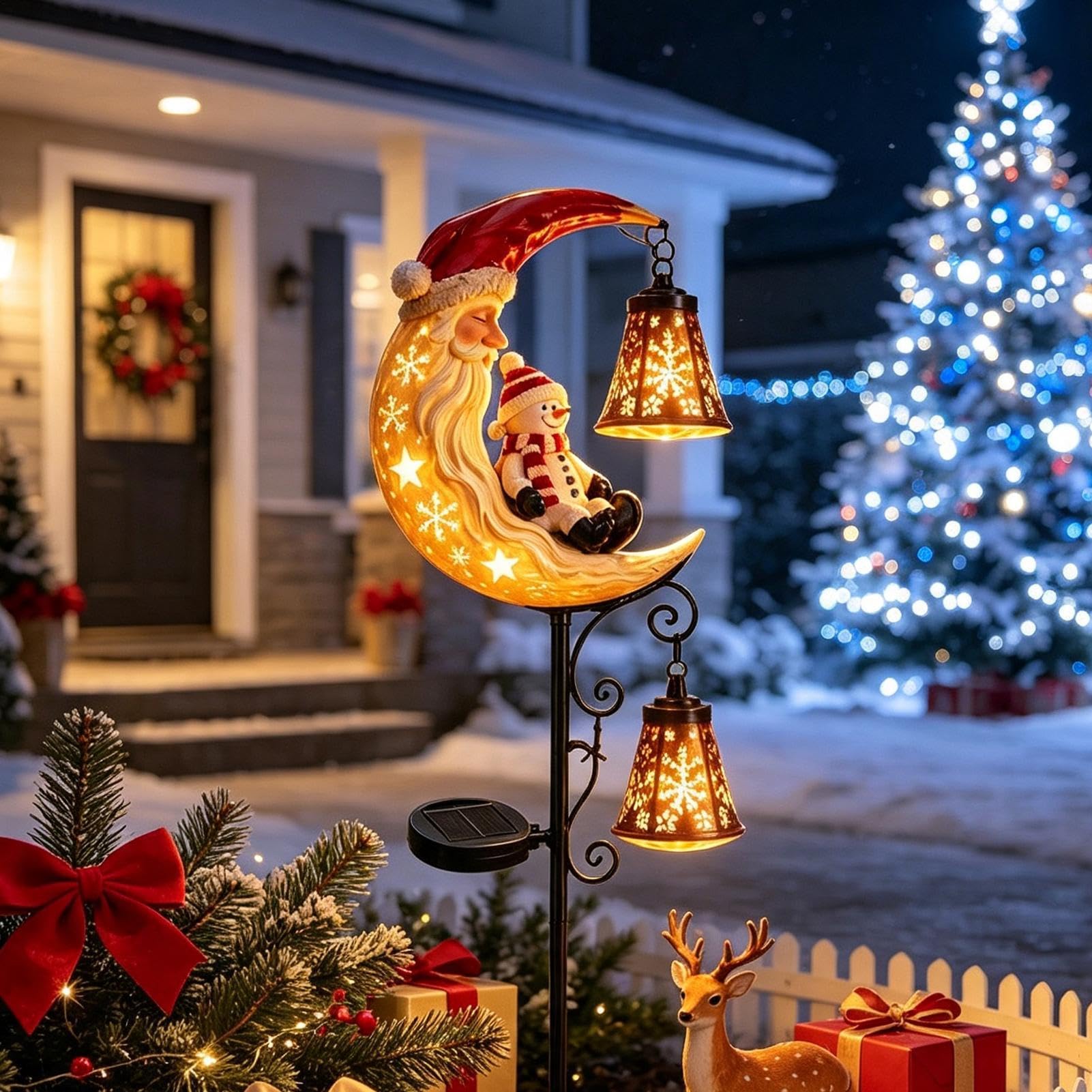 Natalizie a Paletto per Esterni Lanterna LED Impermeabile da Sentiero | Esterno per Giardino per Giardinieri Paesaggisti Percorsi Vialetti Passerelle Prato Patio Deck Aiuole Cortile