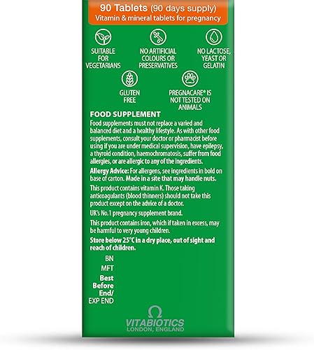 Miniatura 4 de RESSYYT Vitabiotics Pregnacare Original Tablets x 90