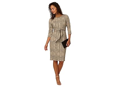 Adrianna Papell Animal Print Tie Dress Women