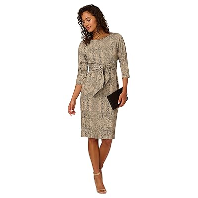 Adrianna Papell Animal Print Tie Dress Women