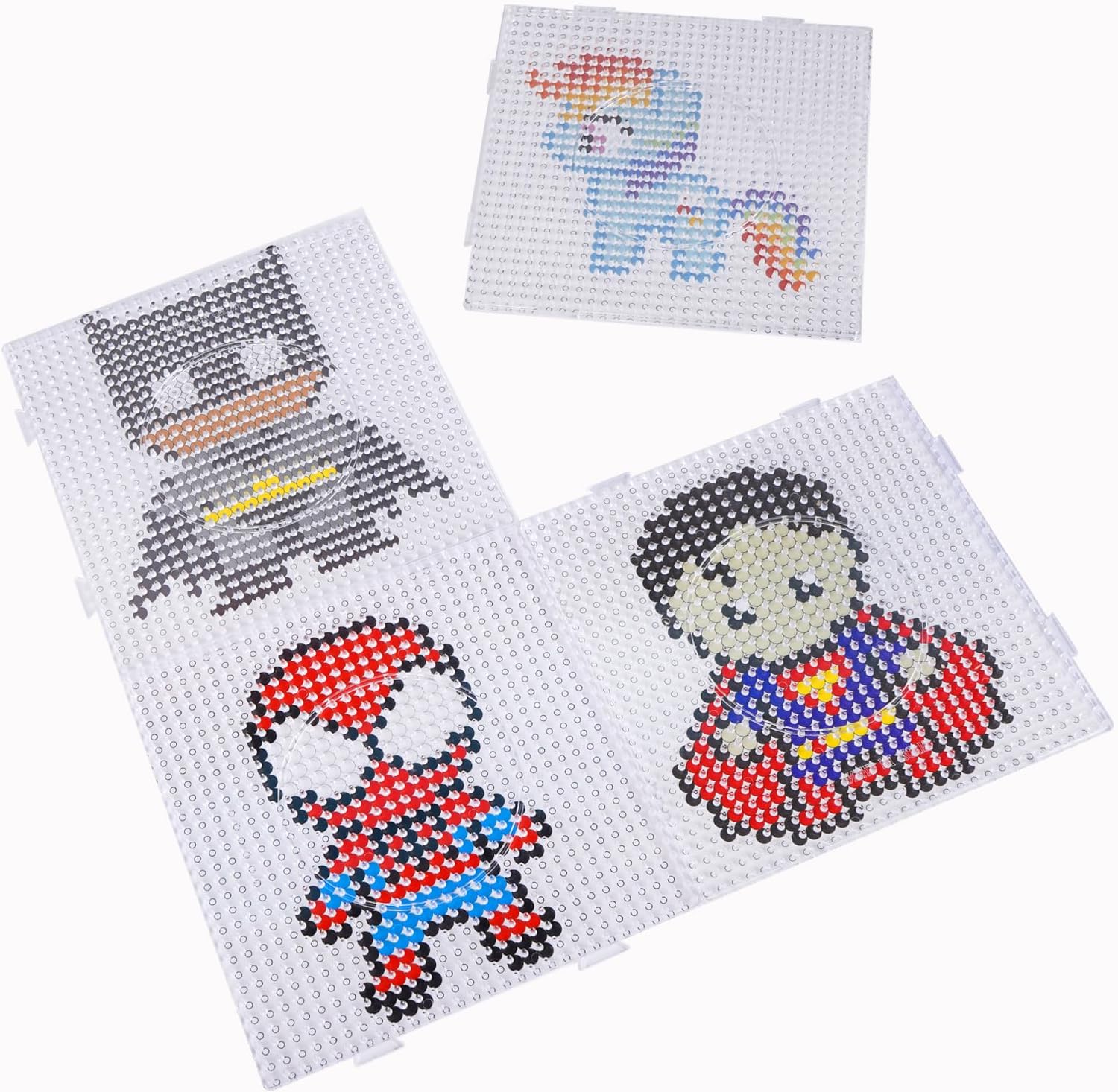 Tcthbc Fuse Beads Pegboards 5mm Melting Beads Boards, 4pcs