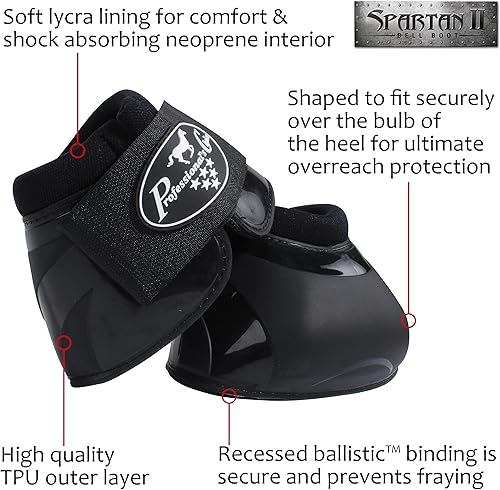 Miniatura 2 de Professional's Choice Spartan II Bell Boots  No Turn Knob  Double Hook & Loop Closure  Sold in Pairs
