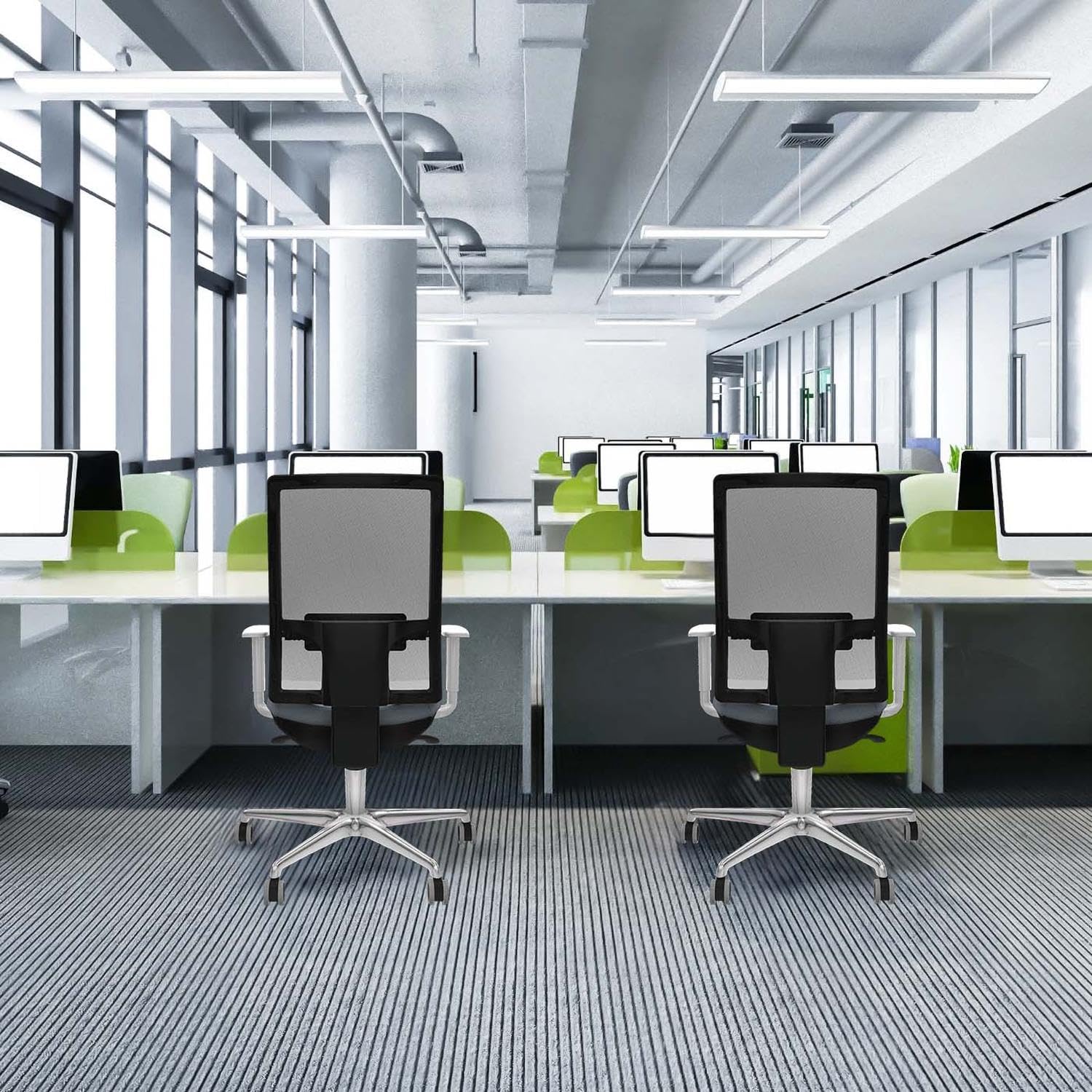 Piqueras y Crespo Horna: La Mejor Silla de Escritorio Calidad Precio con Respaldo Regulable en Altura, Apoyo Lumbar L1D, Brazos Blancos y Mecanismo sincro 5 Posiciones