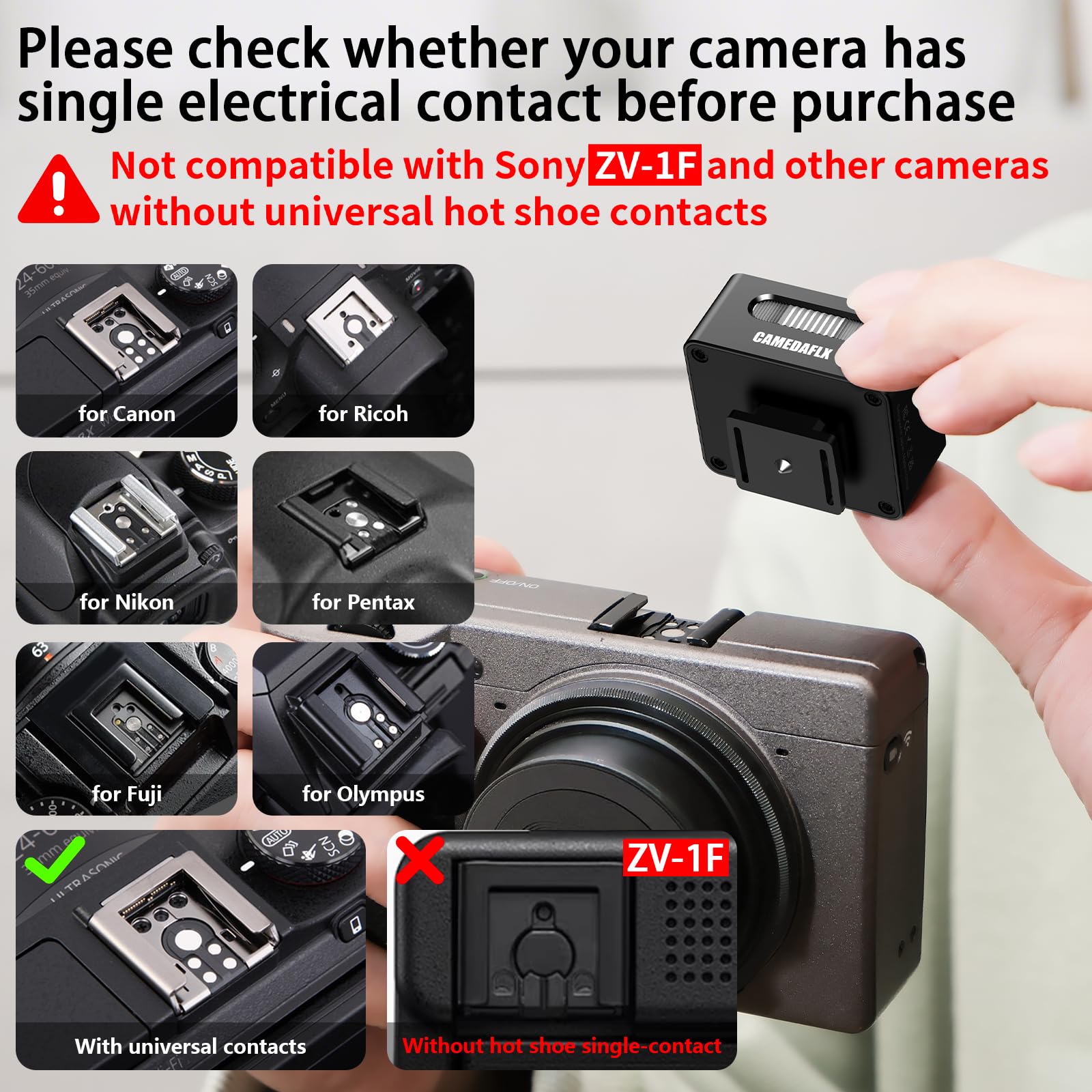 Amazon.com : CAMEDAFLX Mini Camera Flash-CF3 Manual Mini Flash,GN5