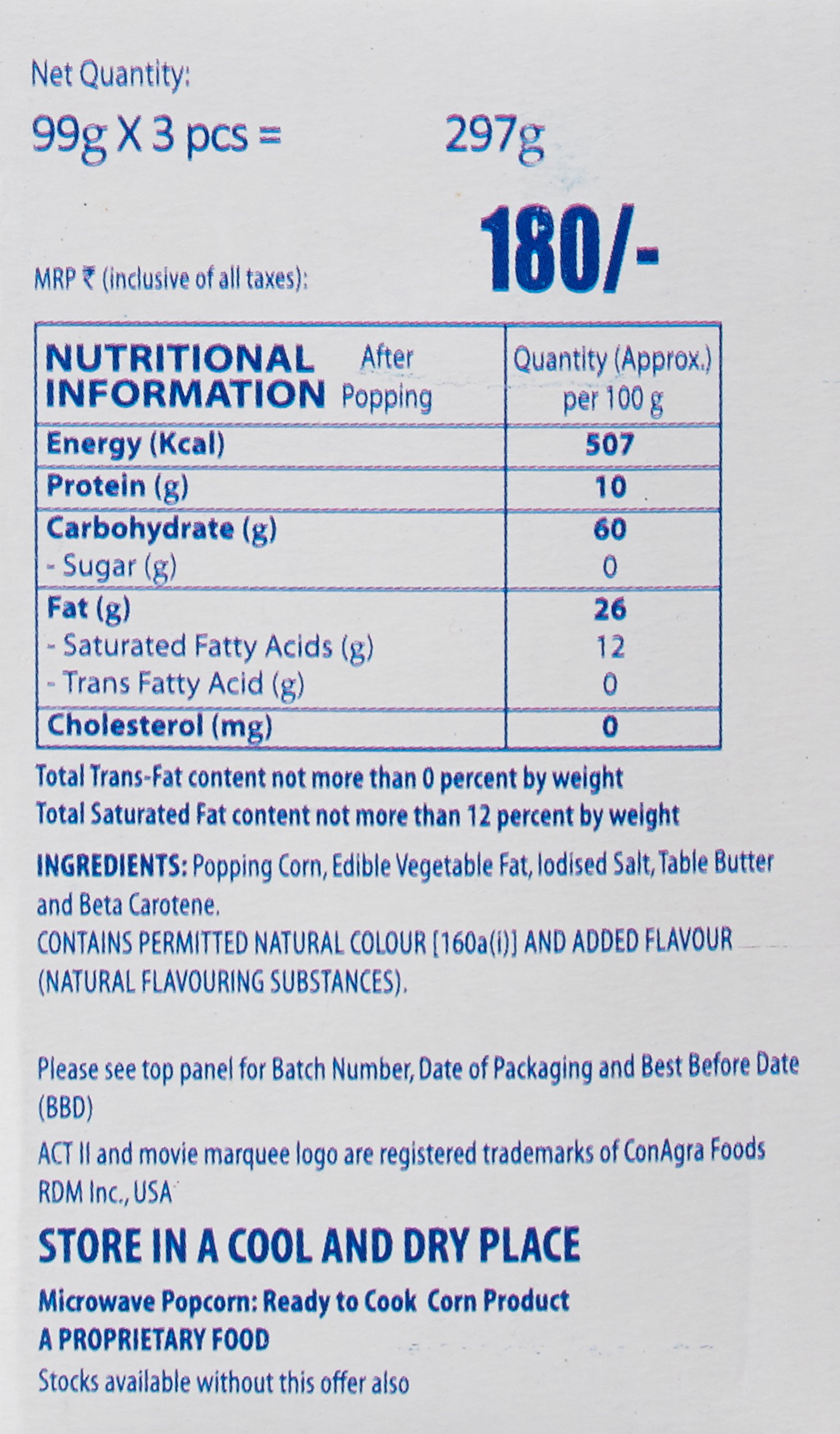 ACT II Microwave Popcorn Butter, 297g - Image 3 thumbnail