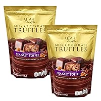 Vista 12 de Utah Truffles Trufas de chocolate con menta, trufas de chocolate con leche y menta, centro cremoso de tamaño de bocado, bolsa resellable de 16 onzas