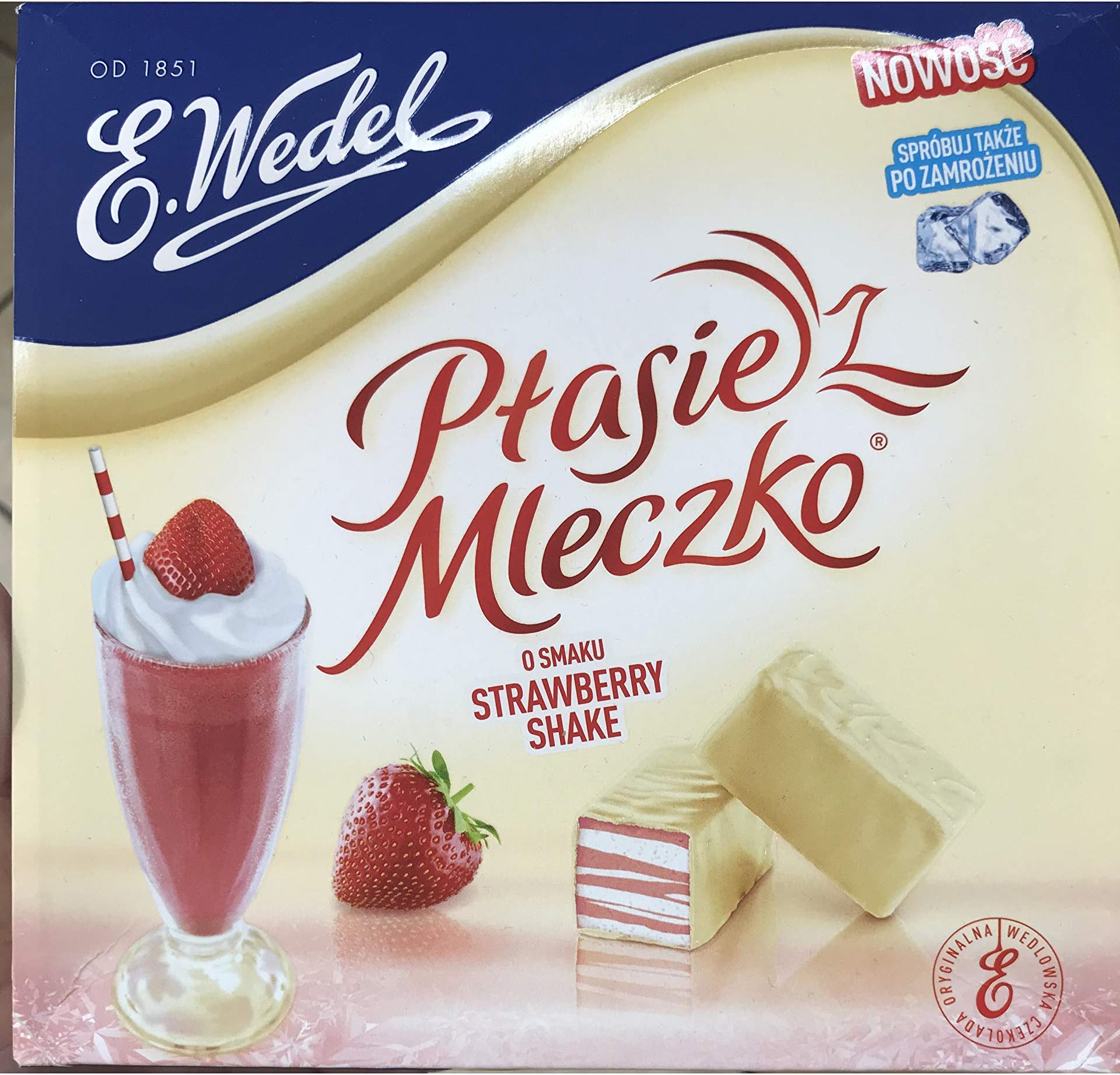 WEDEL Ptasie Mleczko Strawberry Shake 380 g White Chocolate Chocolate with Mousse filling