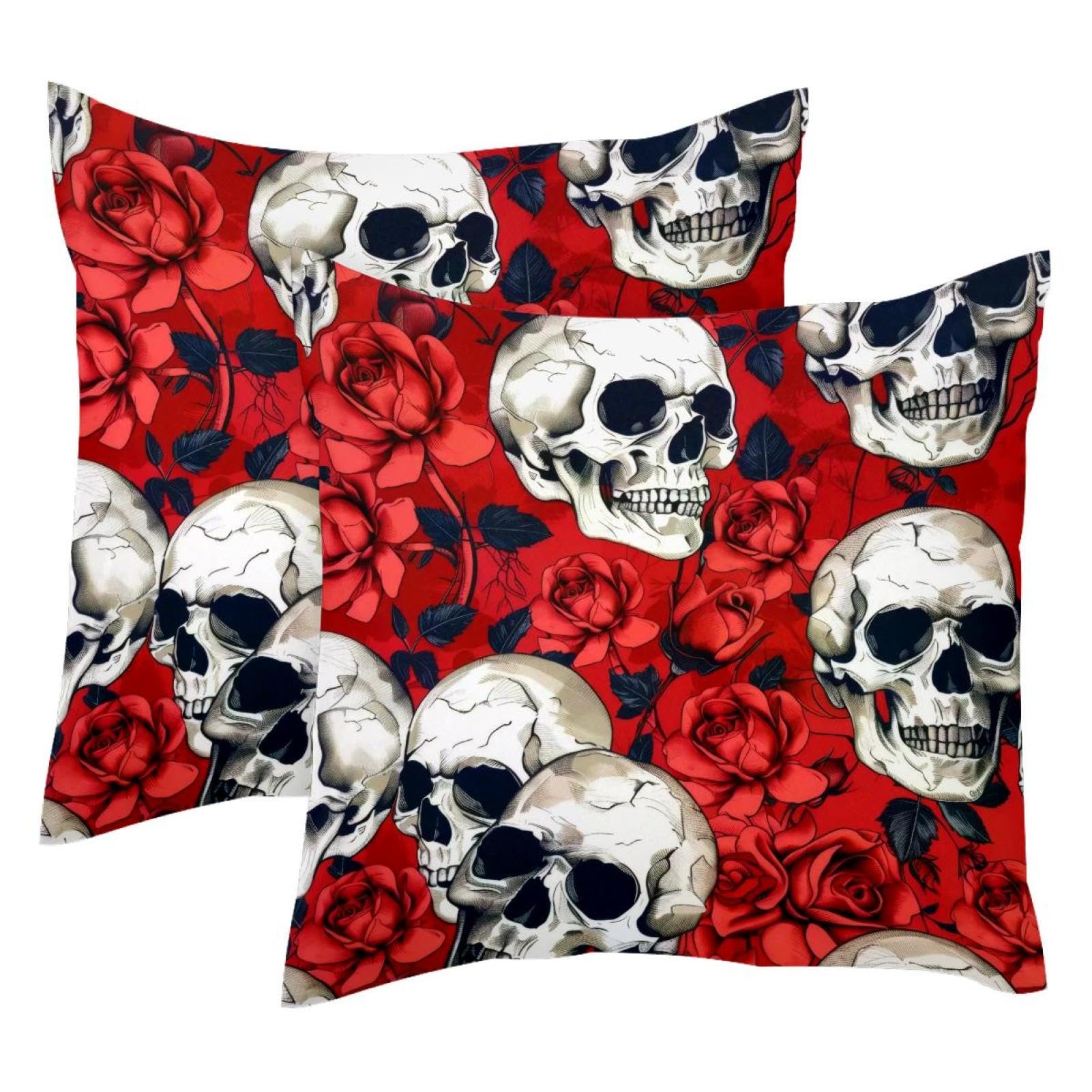Housse de coussin velours 50x50 cm tête de mort pour renouveler une déco de salon terne