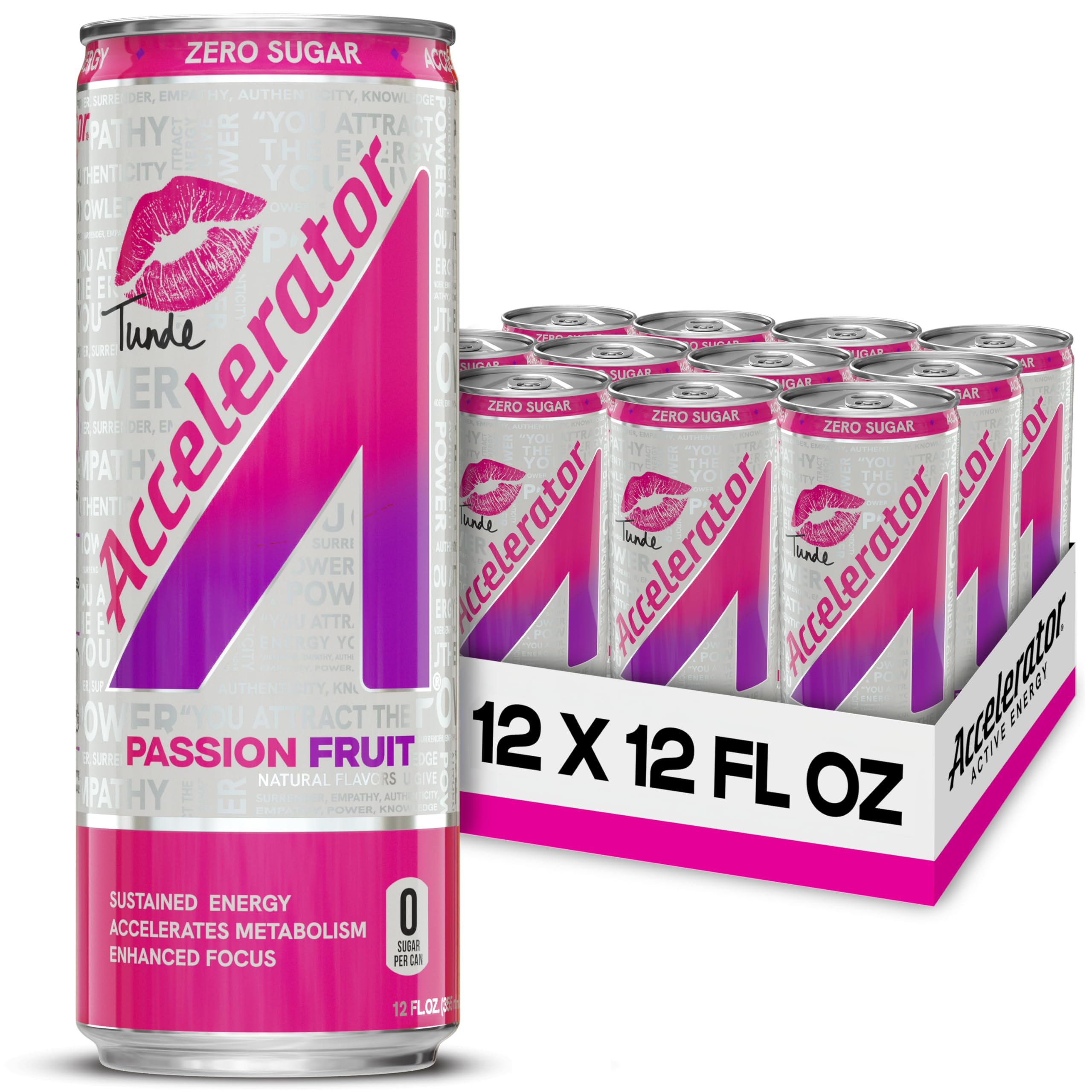 Amazon.com : Accelerator Energy Drink, Passion Fruit 12oz can (12