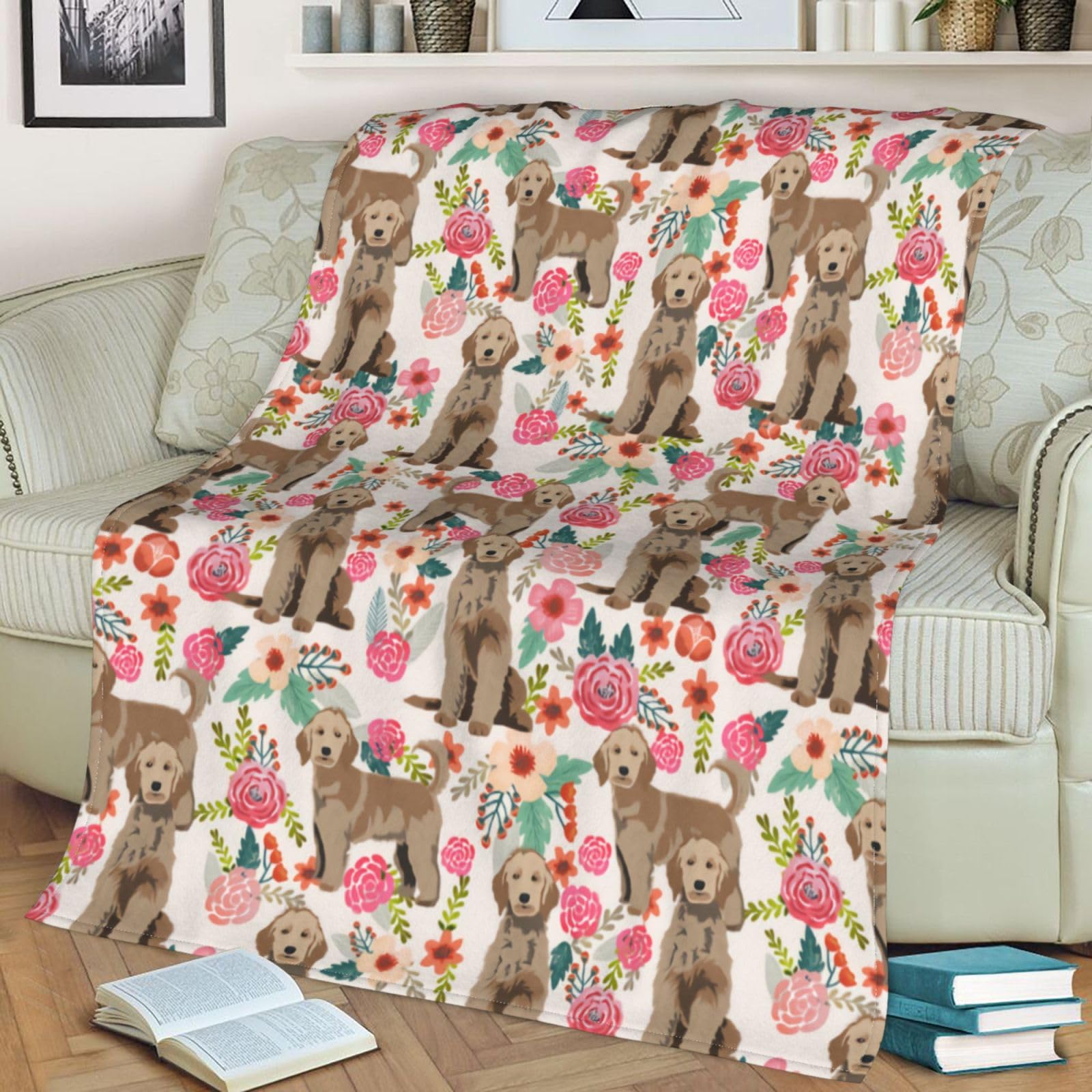 Sunshine Puppy Garden Quilted Blanket NCU0DV493