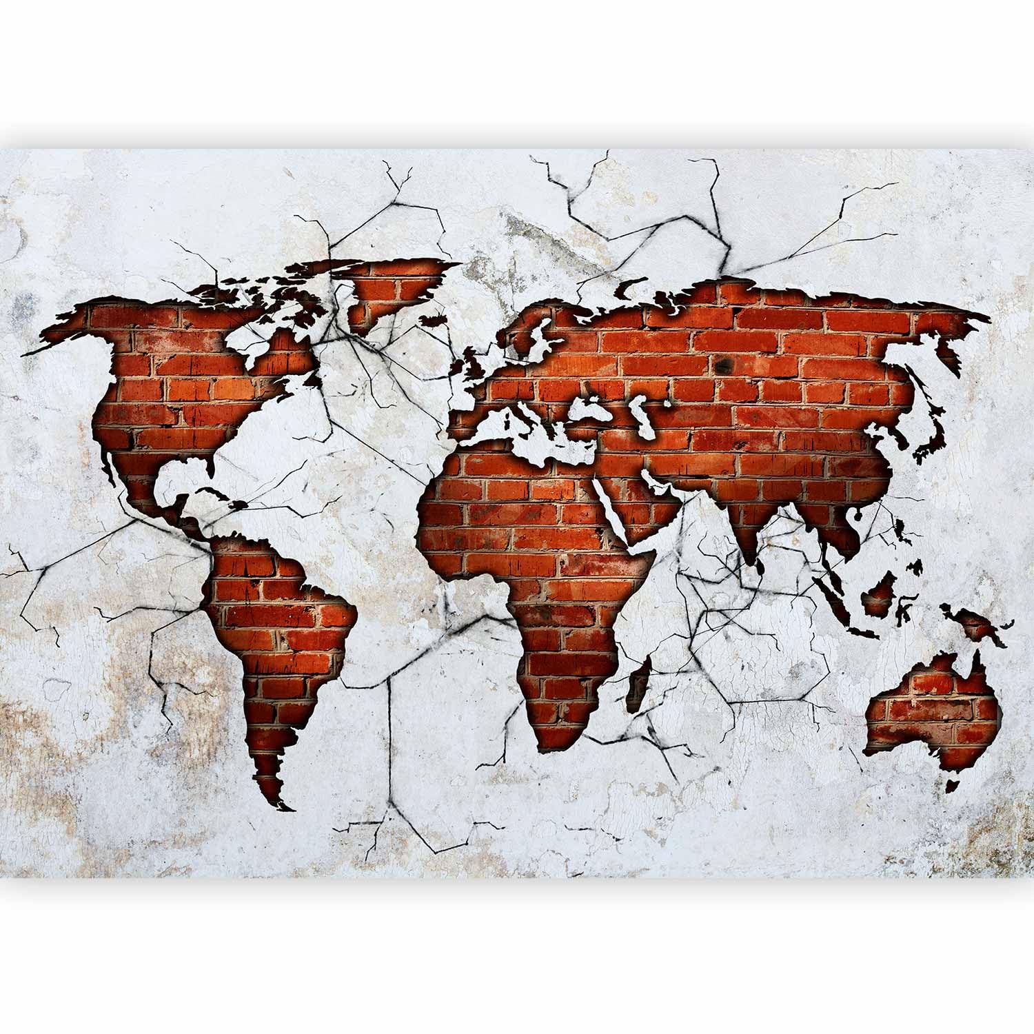 murando Photo Wallpaper World map 300x210 cm Non-Woven Premium Art Print — image 1