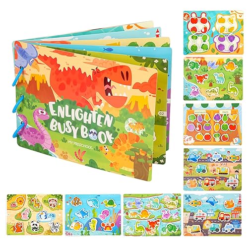 KUKUTrue® Montessori Giocattolo 1 2 3, Enlighten Busy Book, Giochi da 1 Anno, Giocattoli Educativi da 2 Anni, Busy Board, Quiet Book, Abilità Motorie Fini, Regalo 1 2 3 Bambini Ragazzi Ragazze