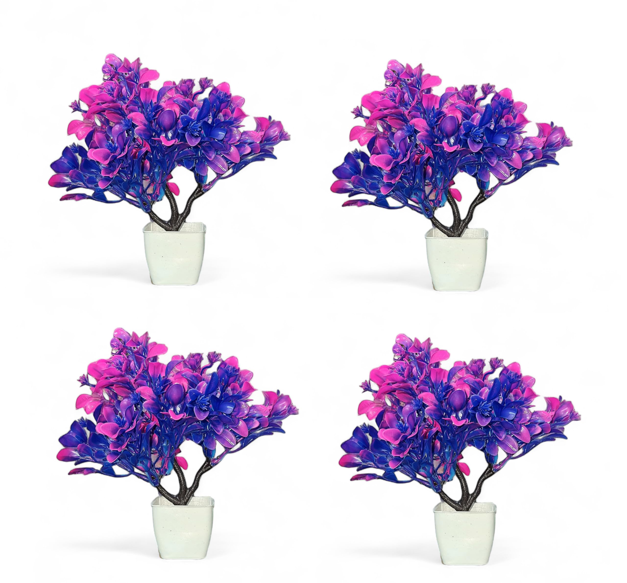 Cwall Artificial Bonsai SamllPlant with Designer Pot for Home Decor, Room Decorations, Office Dcor, for Gift and Diwali Decoration Plants 8 inch (with Plastic Vase Pot) Pack of 4 (Blue Leaf) (B0CTYHRGP4) Amazon Price History, Amazon Price Tracker