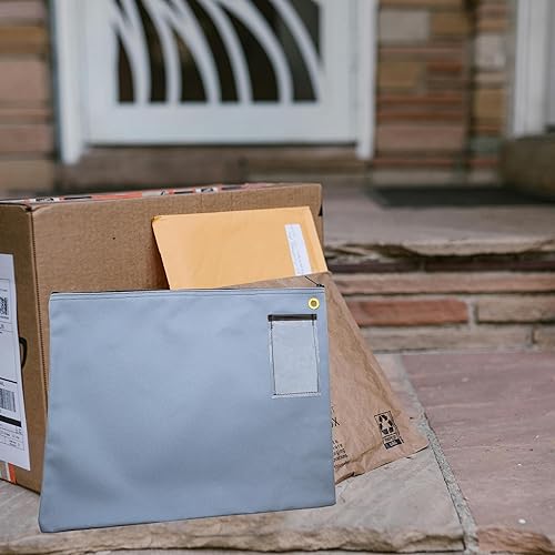 Miniatura 5 de Interoffice - Bolsa de lona para correo, sobre de tránsito, bolsa para documentos, 18 x 14 pulgadas (gris azul)