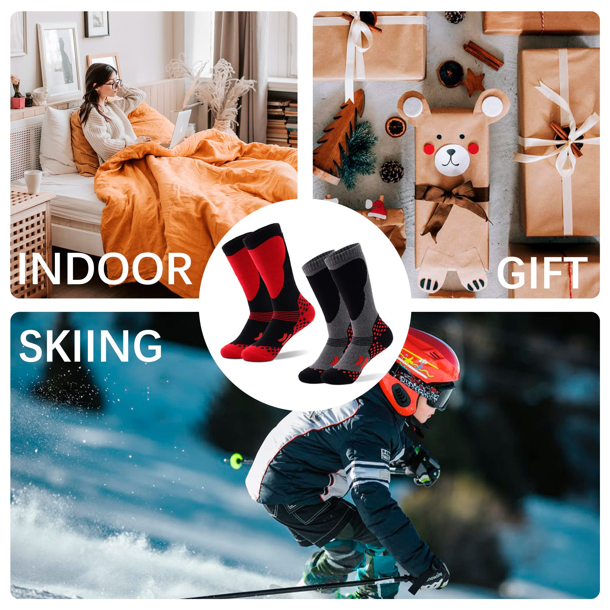 Tofern Calcetines de Esquí para Niños con Estilo y Comodidad Inigualables