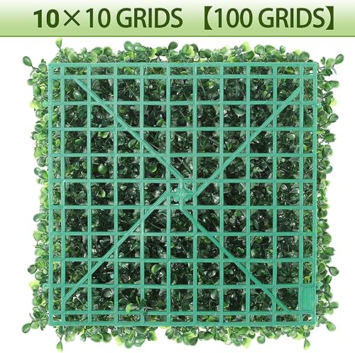 Miniatura 4 de ZXMOTO 12 paneles de seto de boj artificiales de 10 x 10 pulgadas, lujosos paneles de pared de color verde sintético de boj de 100 puntadas para