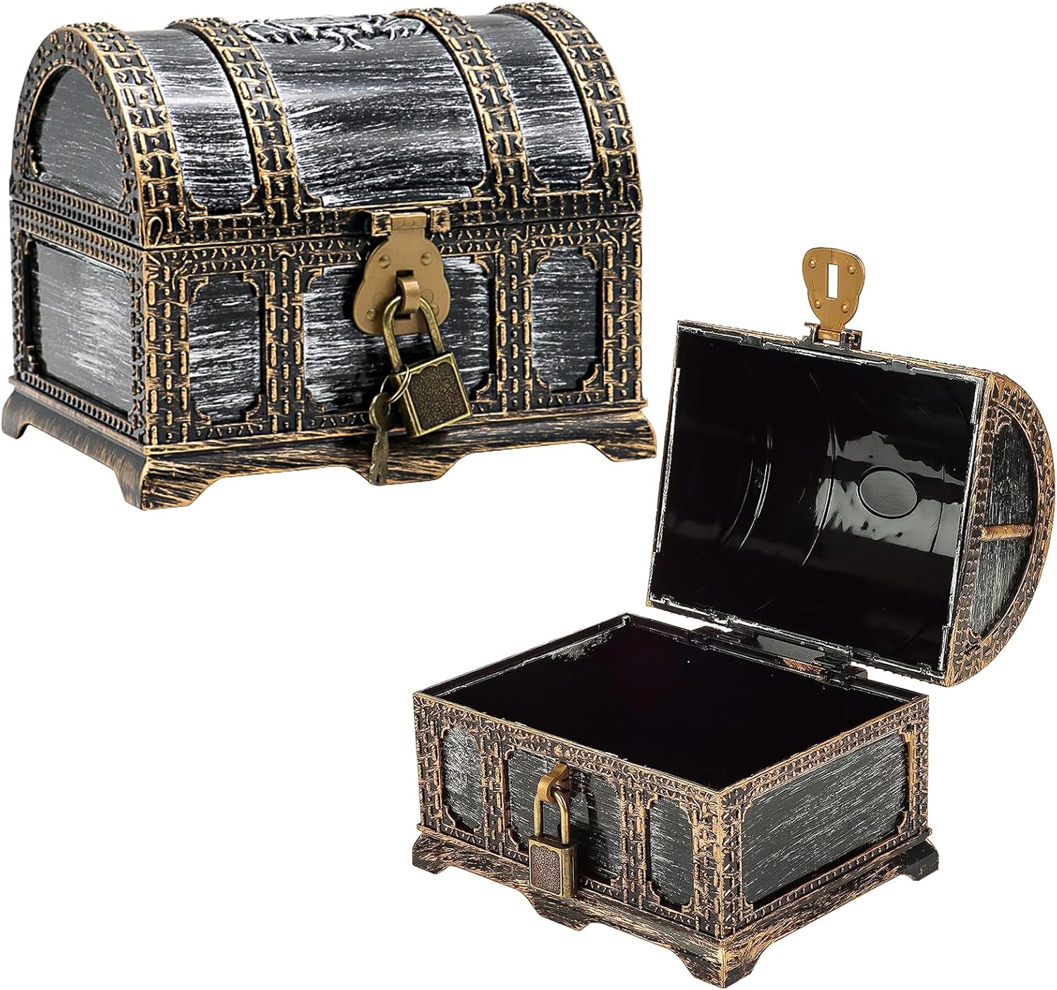 Tongboke Abschließbare Schatztruhe für Kindergeburtstag, Schatzkiste ... Tongboke Abschließbare Schatztruhe für Kindergeburtstag, Schatzkiste ...