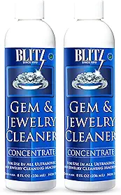 Blitz Líquido concentrado de limpeza de joias e joias para ouro, prata, platina limpa pedras não porosas, preciosas e semipreciosas, não tóxicas, não abrasivas, ecológicas, feitas nos EUA, 227 g