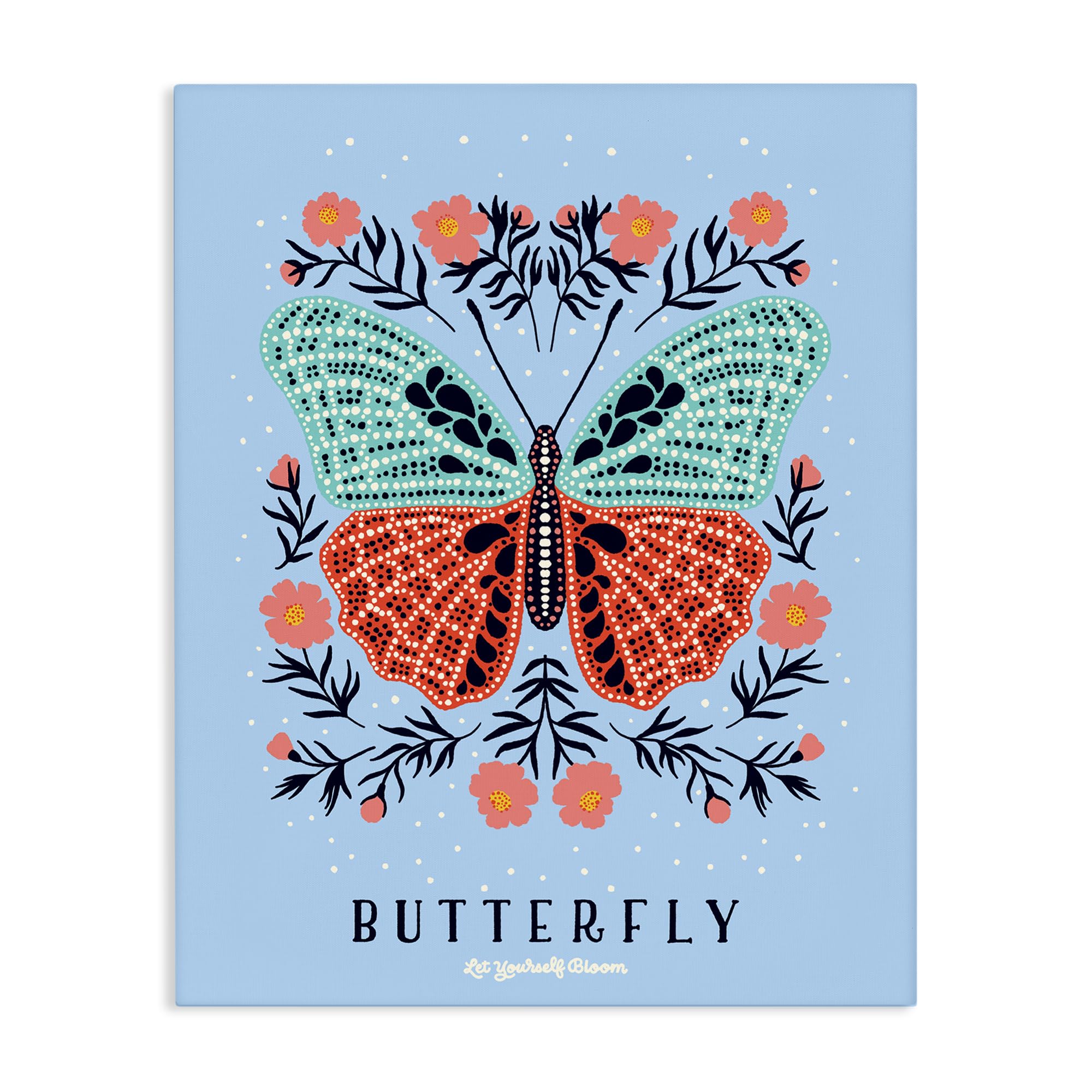 Stupell Industries Unframed 'Butterfly Symmetry On Blue'| Canvas Art