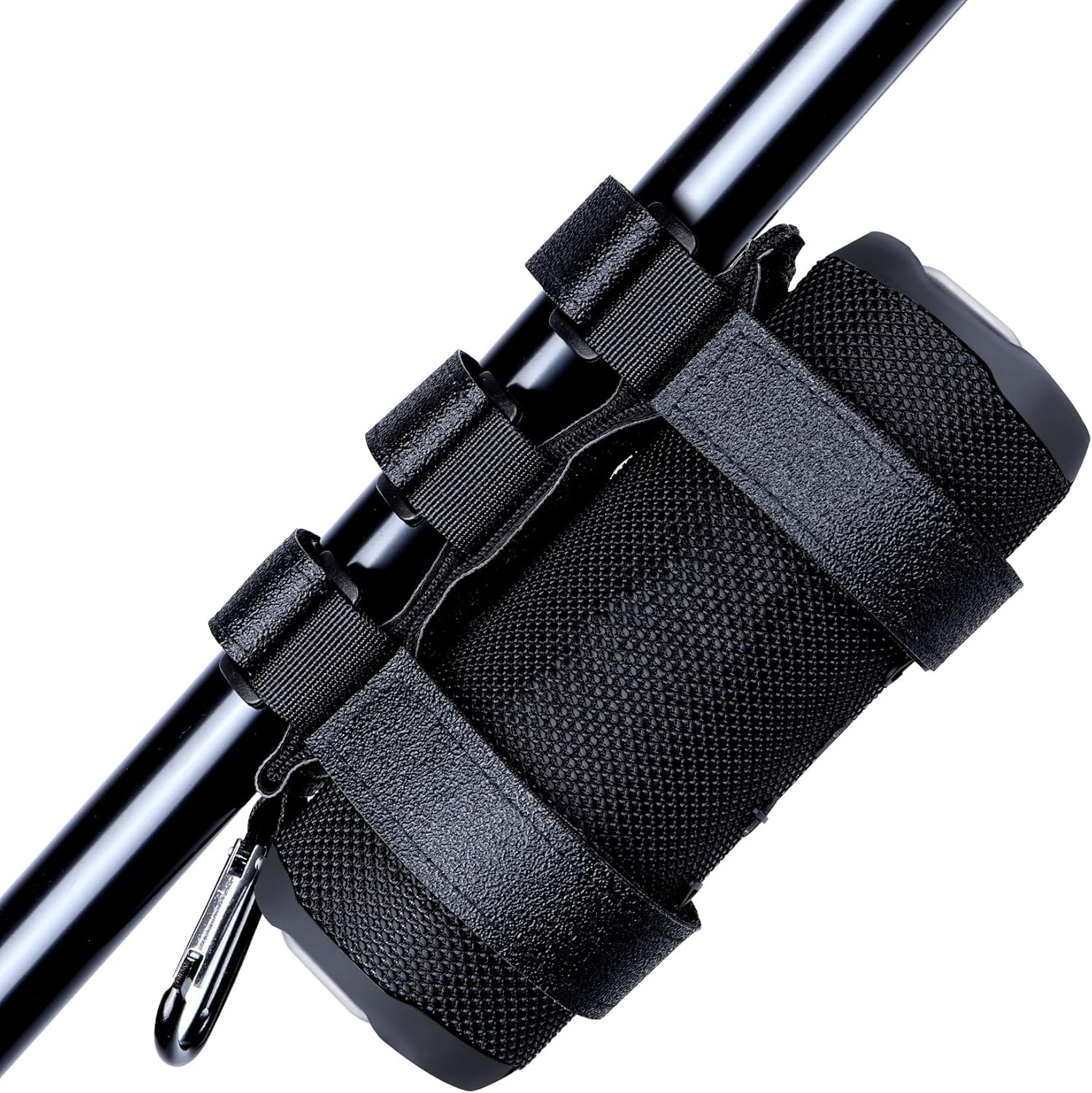 Portable Speaker Mount for 7-12 inches Speakers for Golf Cart Railing Bike Boat Outdoor Adjustable Strap (Black)