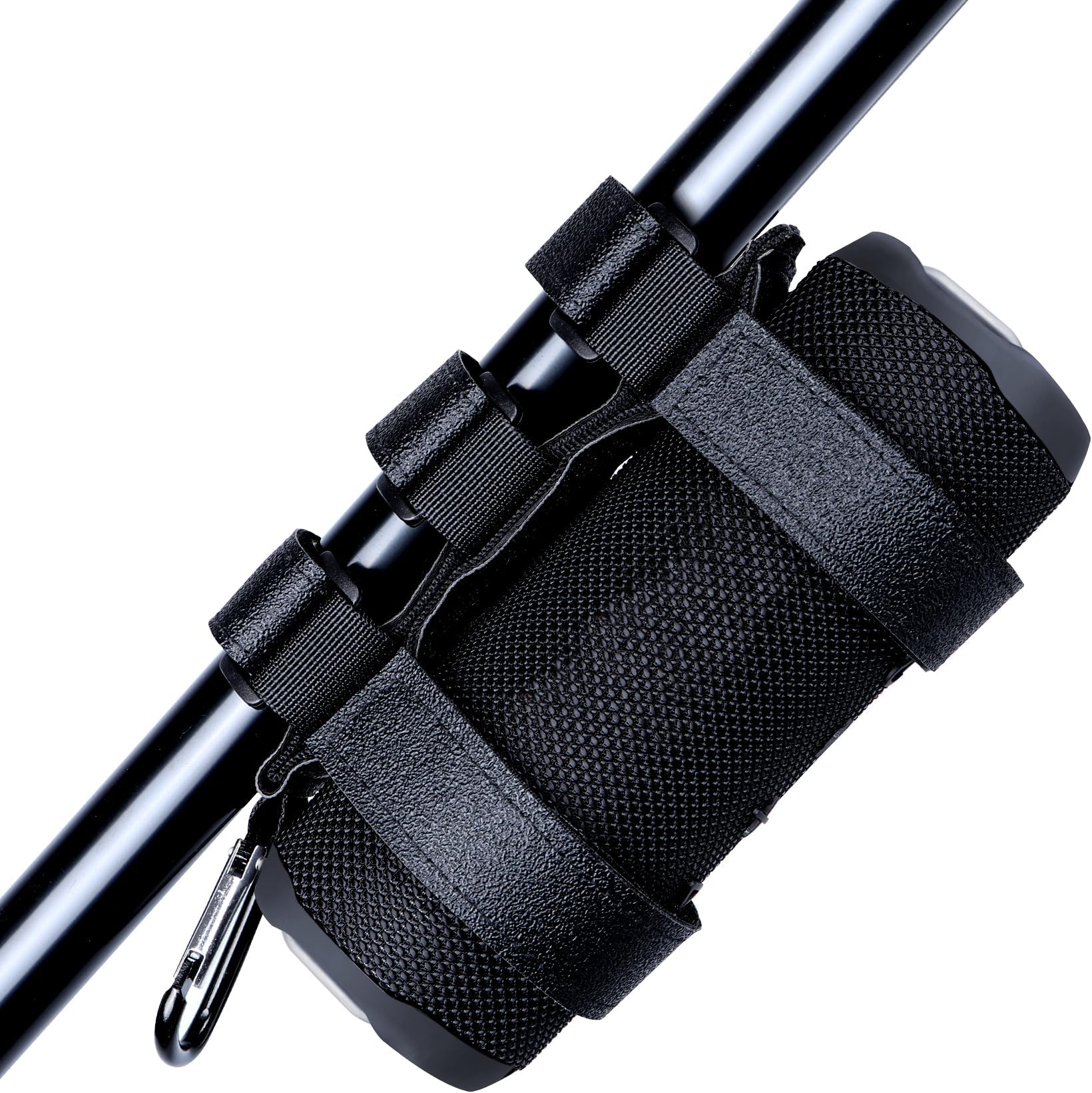Portable Speaker Mount for 7-12 inches Speakers for Golf Cart Railing Bike Boat Outdoor Adjustable Strap (Black)