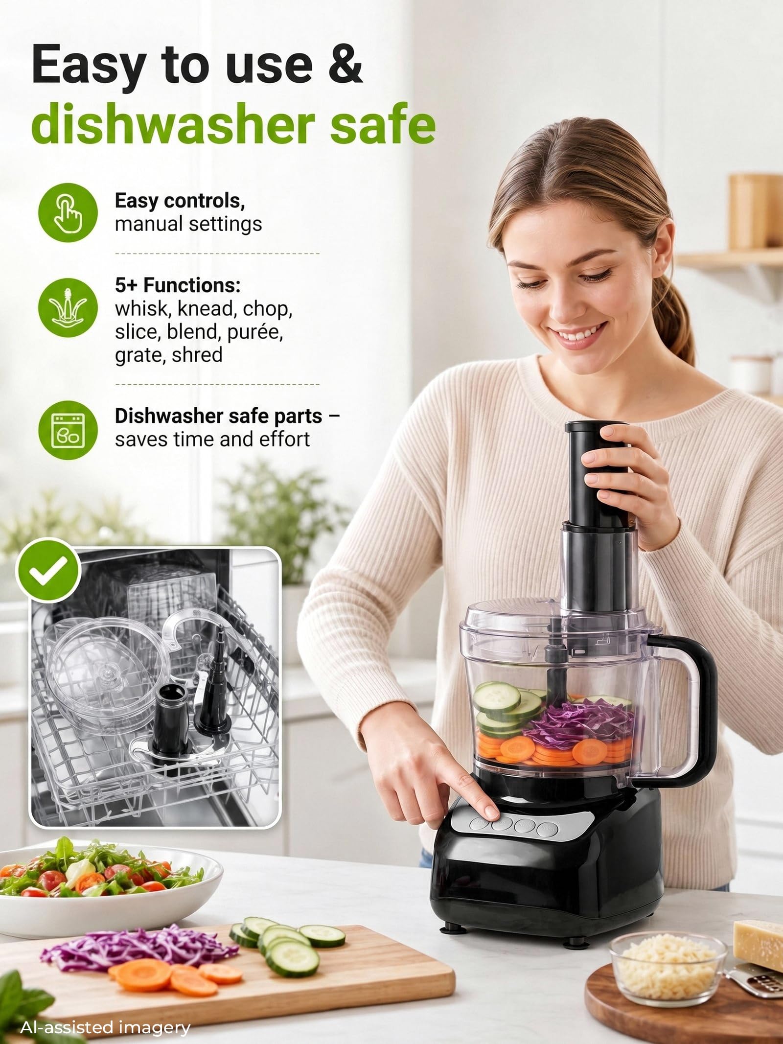 Food Processor 2,3 l, robot kuchenny, zjeżdżalnia 2 w 1
