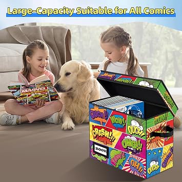 Collection Comic Book Storage Boxes, Protector Organizer 15.8 X 7.8 X 11.8 Collapsible Short Box Holds 160-180 Comic Book Heavy Duty Bin Container Holder Shelf