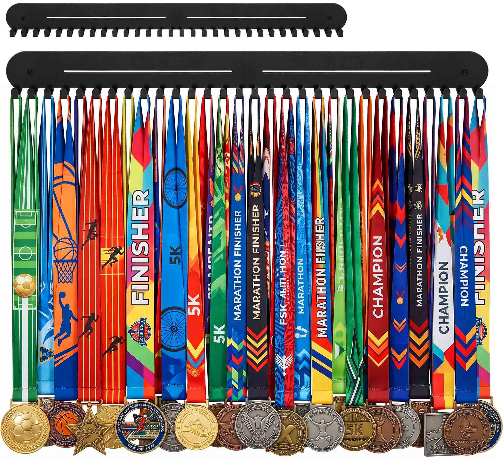Lifyzoon Medal Hanger Display Rack - Sturdy Wall Mount Sport Medals Holder