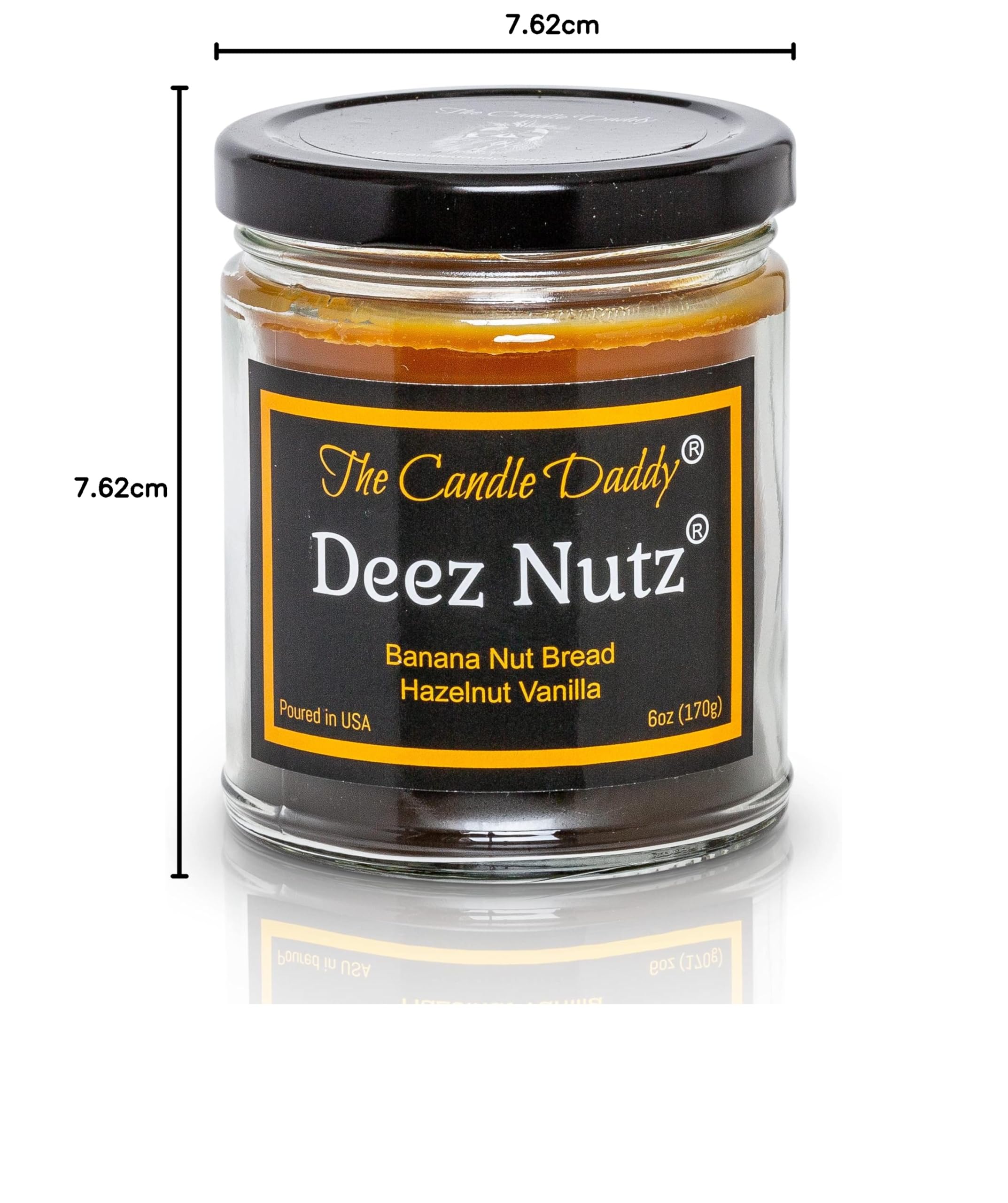 The Candle Daddy Deez Nutz- Lustige Duftkerze mit Bananenstecker, Haselnuss-Vanille, Doppeleingießer, 170 ml, Brenndauer 40 Stunden