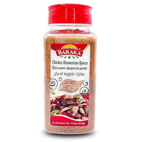 Baraka Condimento Shawarma de pollo | Mezcla de especias de Oriente Medio para Kabobs mediterráneos, parrilla, aderezo, salsa, adobo | Auténtica