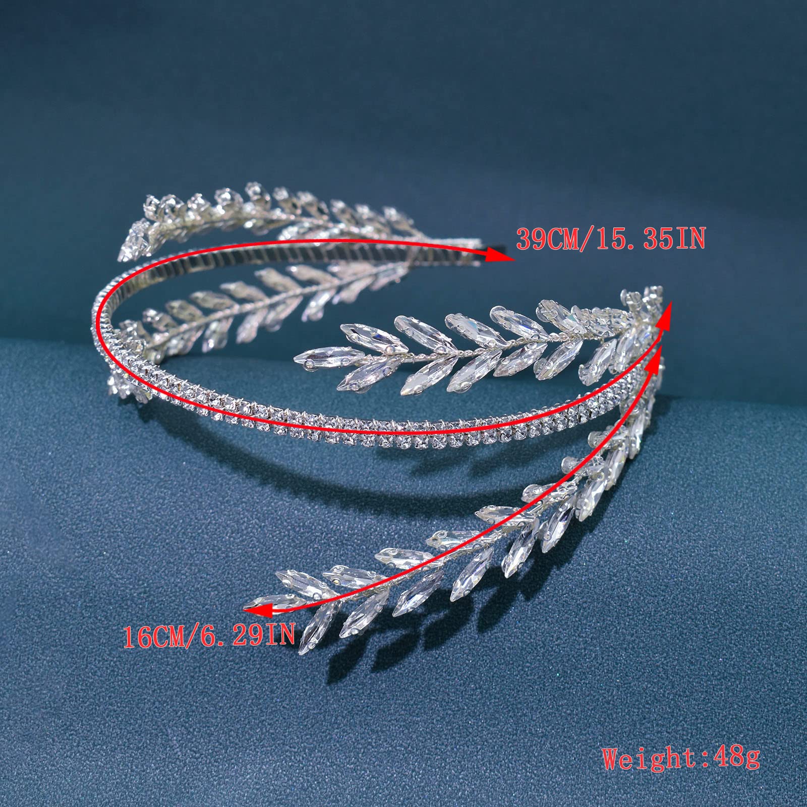 Strass-Braut-Stirnband, Hochzeitshaarschmuck für die Braut | Hochzeits-Haarschmuck für Bräute (Silber), Kopfbedeckung für Party, Abschlussball oder Geburtstag