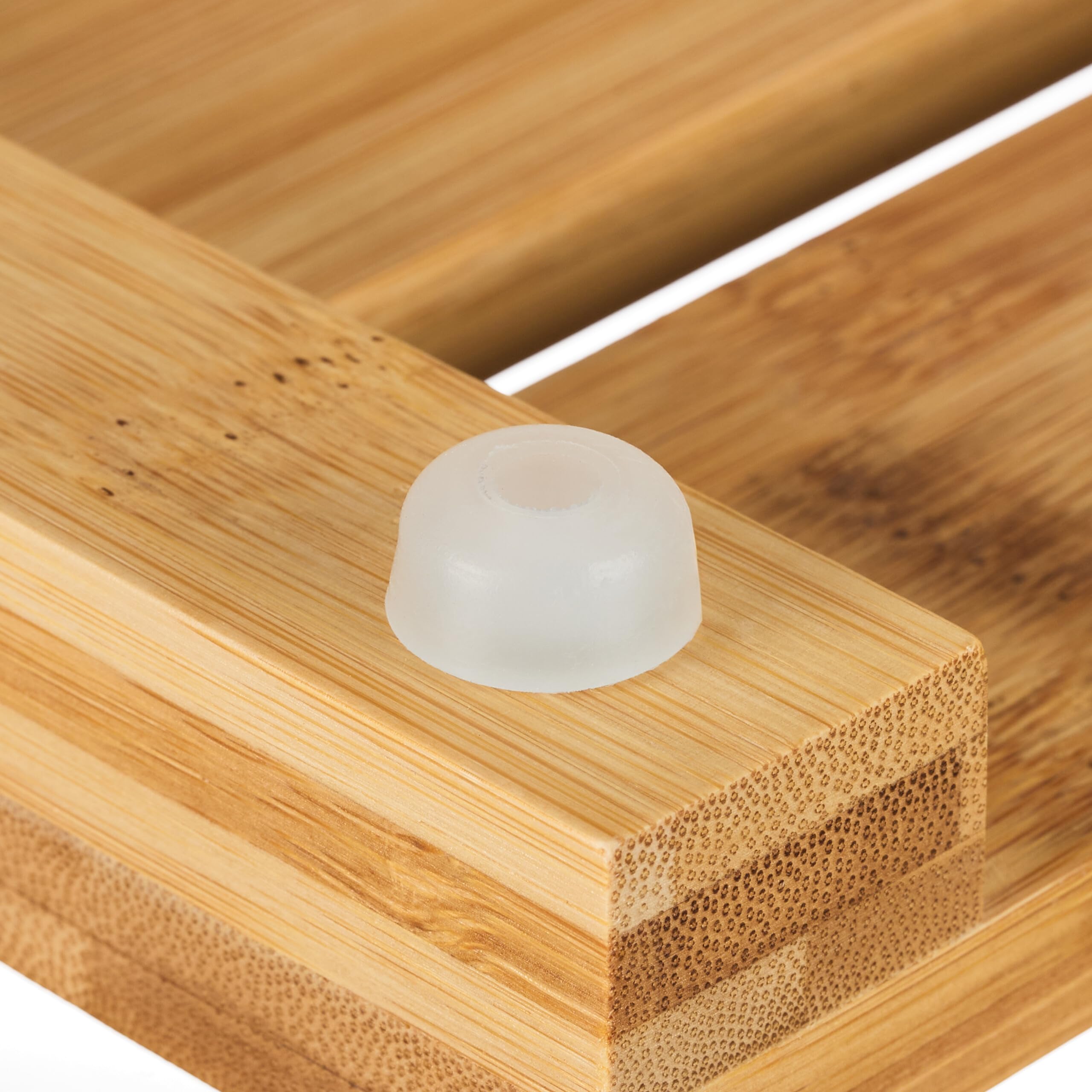 Relaxdays Pedana Doccia in bambù, 54 x 36 cm, Tappetino Antiscivolo per la Vasca e la Sauna, Interno e Esterno, Naturale