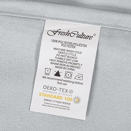 FreshCulture Twin Flat Sheets Only 2 Pack - Hotel Quality Flat Bed Sheets - Brushed Microfiber - Ultra Soft & Breathable - Wrinkle-Free - Easy Care - Flat Sheets Only Twin Size (White)(Light Grey,Full-2Pack)