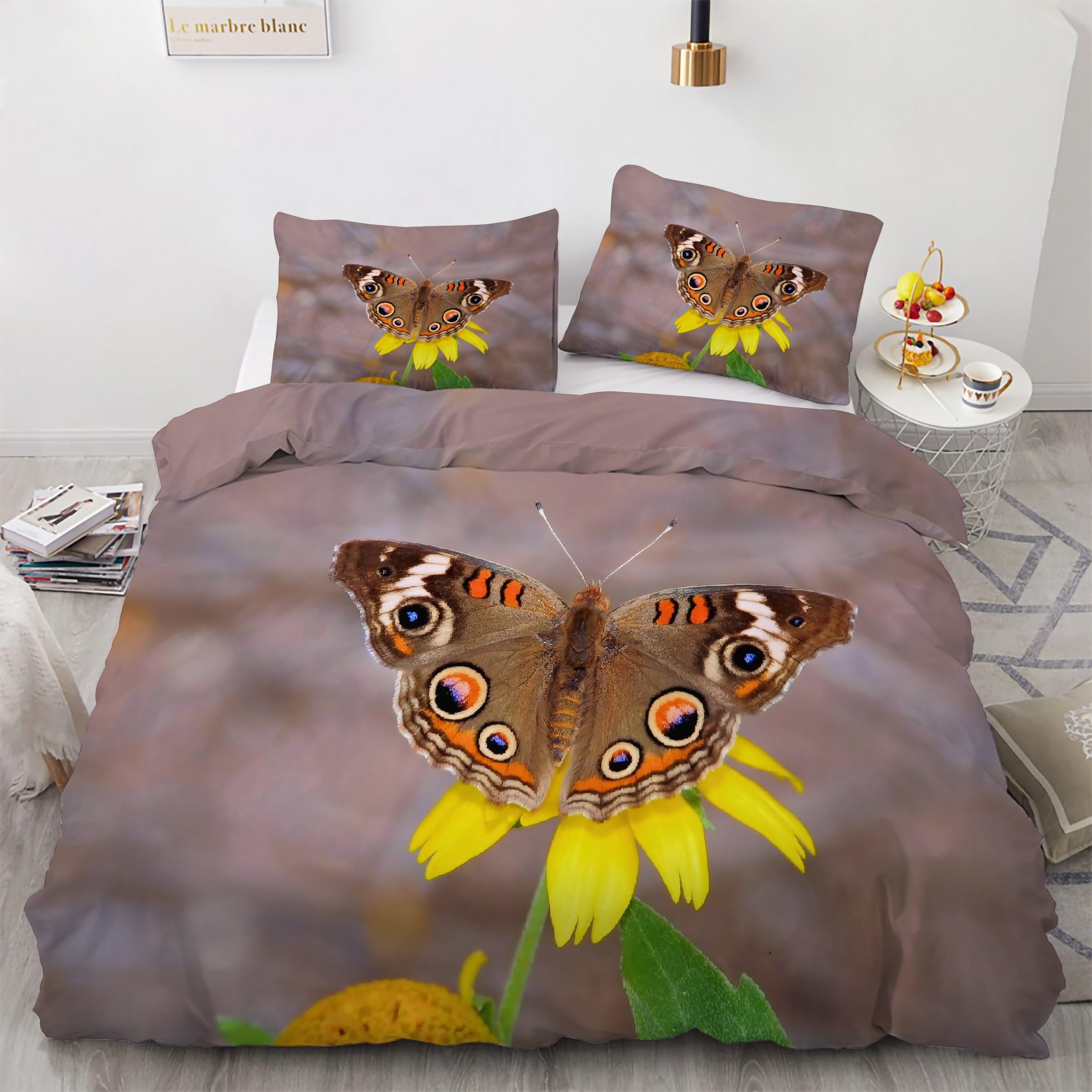 Parure de lit champignon avec fermeture éclair invisible 160x200