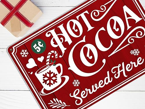 Miniatura 7 de Letreros de Navidad con chocolate caliente, decoración de cafetería, decoración de Navidad, decoración de estación de café, letrero de barra de