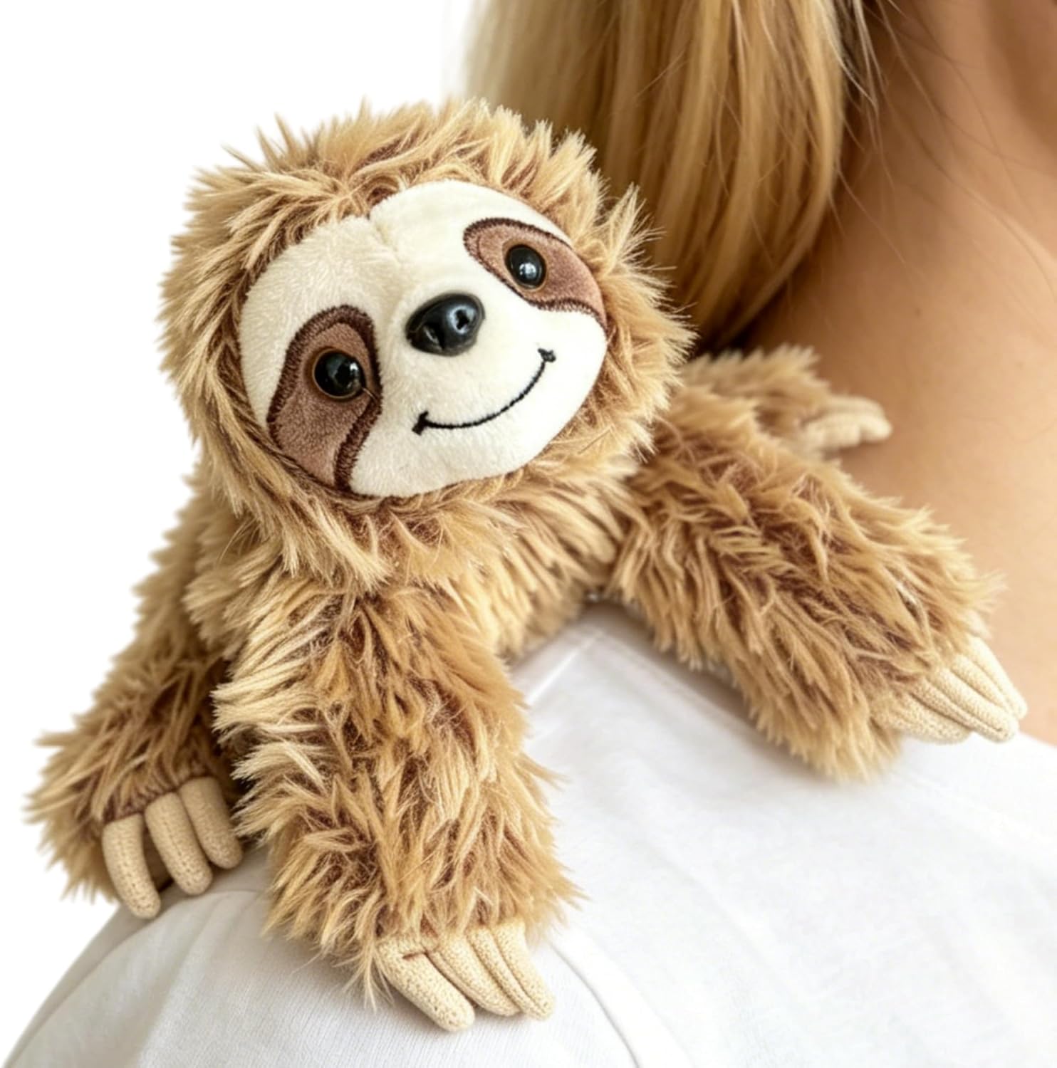 Sloth Plush Shoulder Magnet, Stuffed Animal Toy Doll, Soft Cute Companion for Kids and Collectors, 6.1 Inches