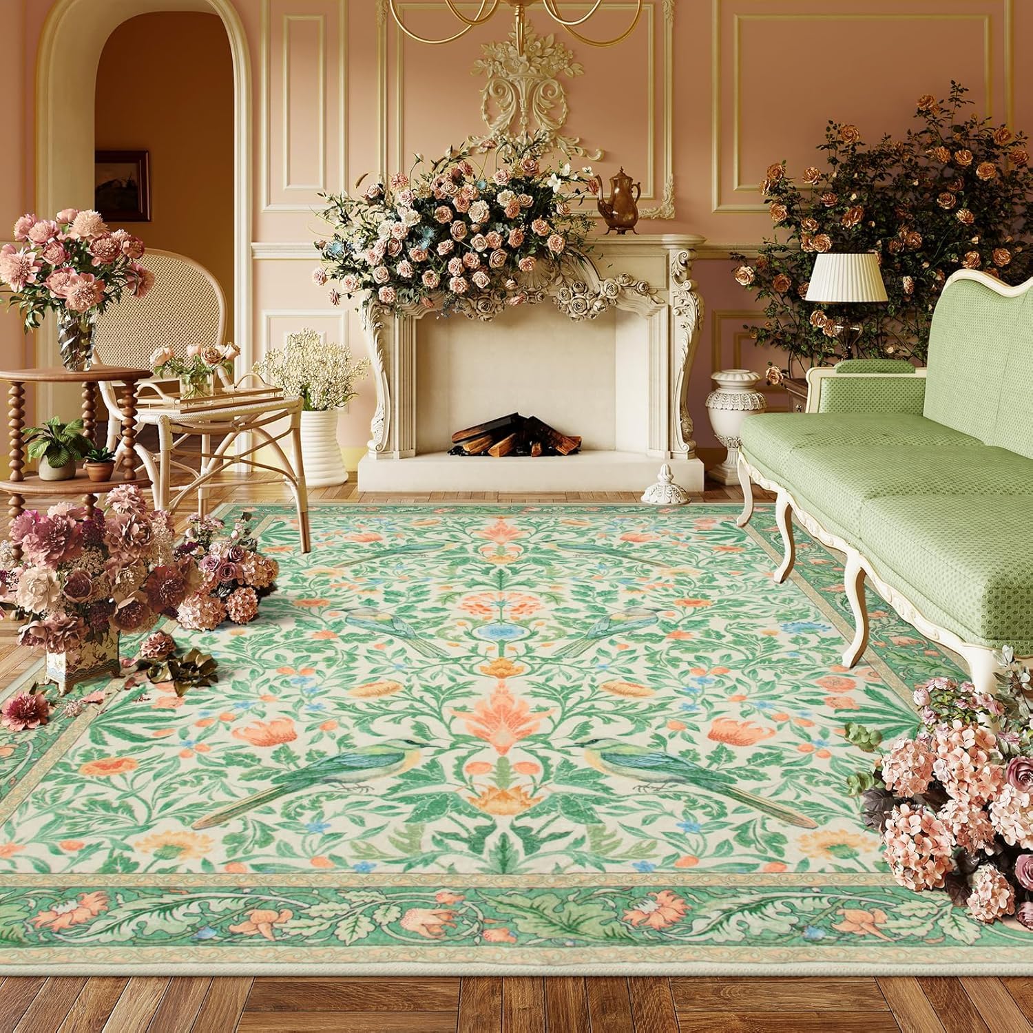 Tapis moelleux pour chambre à coucher 200x290 cm lavable et antidérapant