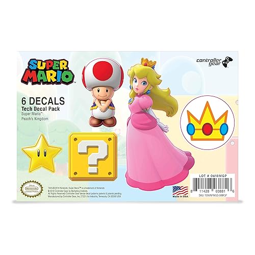 Miniatura 9 de Controller Gear Officially Licensed Super Mario - Character Tech Decal Pack - Peach's Kingdom - Nintendo Wii GameCube