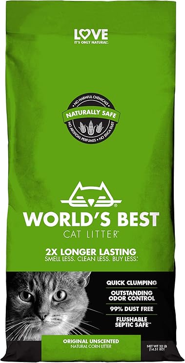 Amazon Com World S Best Cat Litter Original Unscented 32 Pounds Pet Supplies