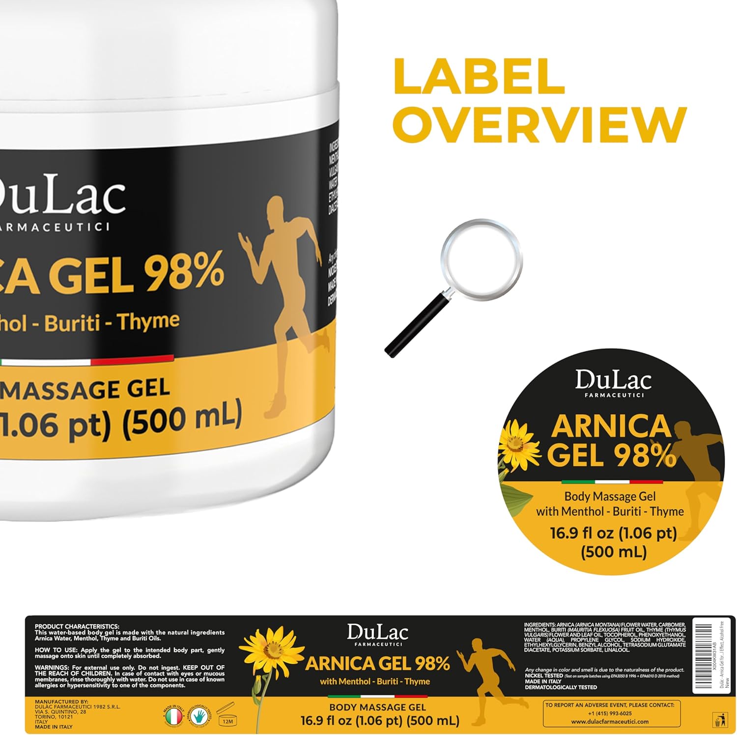 Dulac Arnica Body Massage Gel – Water-Based Cosmetic Massage Gel with Arnica Montana, Fast-Absorbing Lightweight Texture, Non-Greasy Feel, Dermatologically Tested, 16.9 fl oz - Image 8