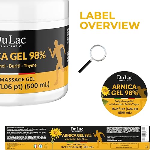 Miniatura 8 de Dulac Arnica Gel de masaje corporal – Gel de masaje cosmético a base de agua con árnica montana, textura ligera de absorción rápida, sensación