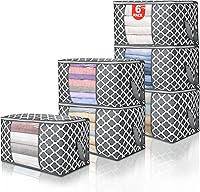 Vista 9 de Budding Joy Bolsas de almacenamiento grandes de 90 L, paquete de 6 contenedores plegables para armario, organizadores para mantas, edredones, Rosa