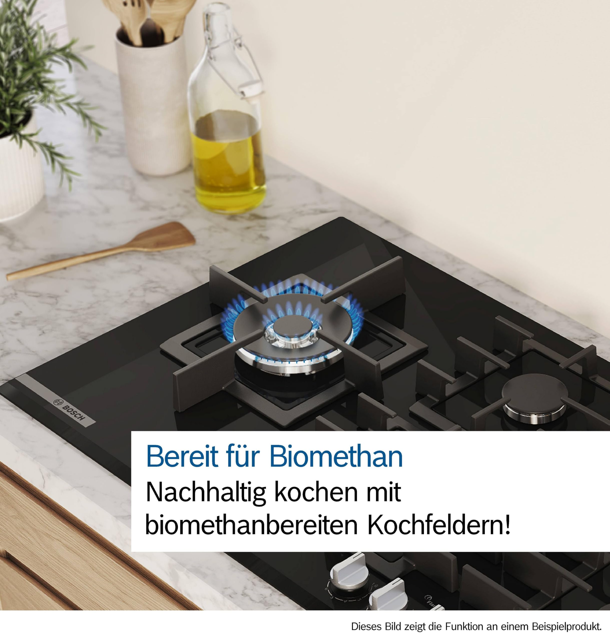 Bosch PRS9A6H40 Serie 8 Gaskochfeld, 90 cm, 9 FlameSelect Stufen, Touch Control, spülmaschinengeeignete Topfträger, Smart Hood Automatic, Home Connect, Sicherheits-Gasabschaltung, Schwarzes Hartglas