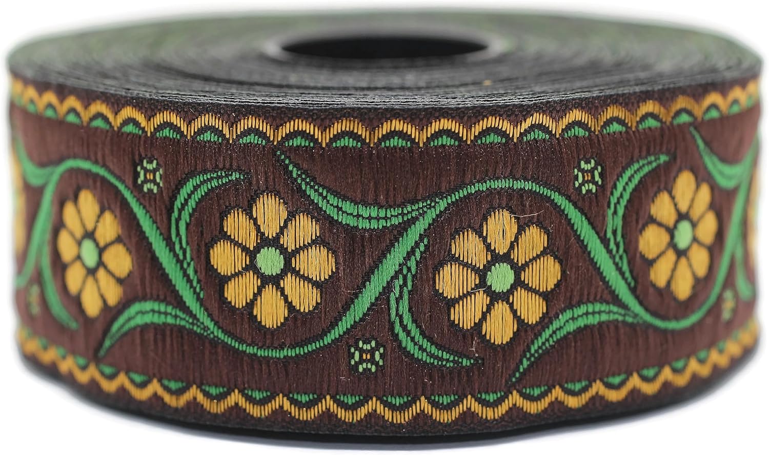 11 Yard Spool 1.37" Purple and Dark Blue Daisy Blossom Jacquard Ribbon Trim Woven Border Embroidery Lace Tape DIY Craft Accessories Embellishment 35938 V5