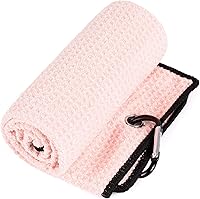 Vista 3 de Mile High Life Toalla de golf de microfibra con patrón de gofres Cepillo limpiador de ranuras para club Herramienta plegable con marcador