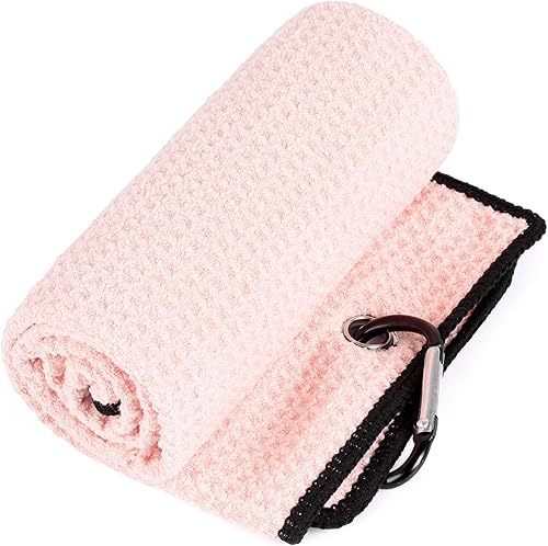 Miniatura 3 de Mile High Life Toalla de golf de microfibra con patrón de gofres Cepillo limpiador de ranuras para club Herramienta plegable con marcador de bola