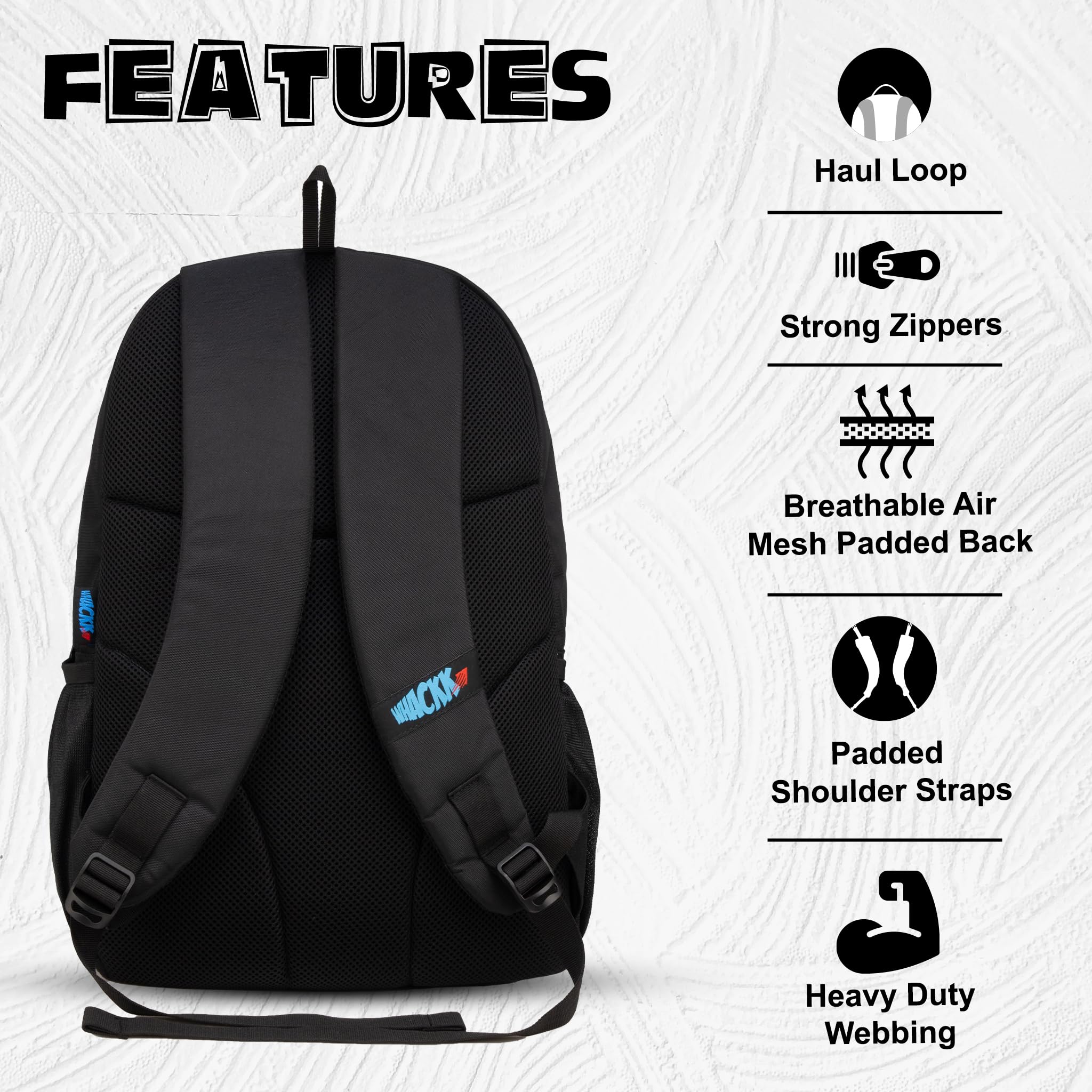 WHACKK Strike Football Bag Black | Football Kit Bag with Ball, Shoe & Boot Compartment | Sports Backpack for Men, Women & Kids Training and Match Day 1